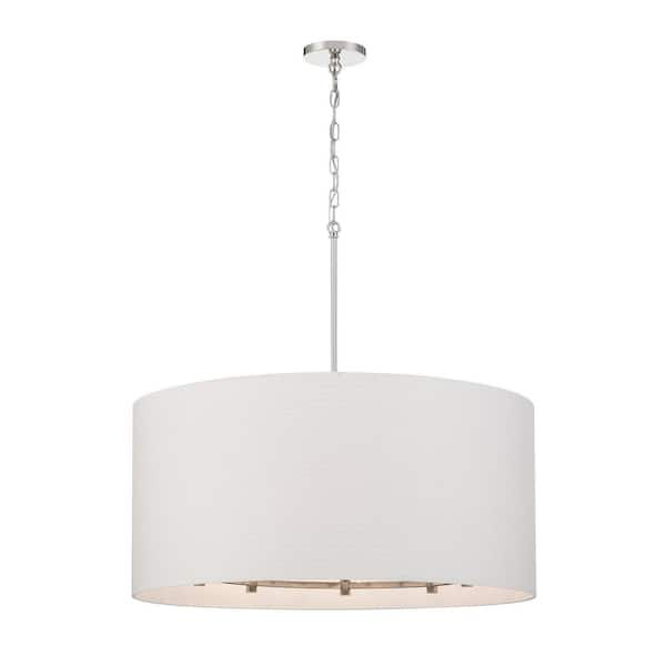 Minka Lavery Palmetto 8-Light Polished Nickel Drum Pendant with Woven ...