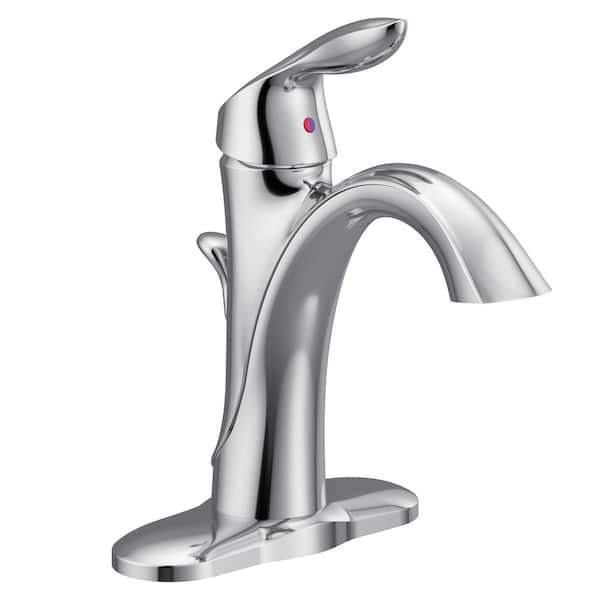 MOEN Eva Single Hole Single-Handle High-Arc Bathroom Faucet in Chrome