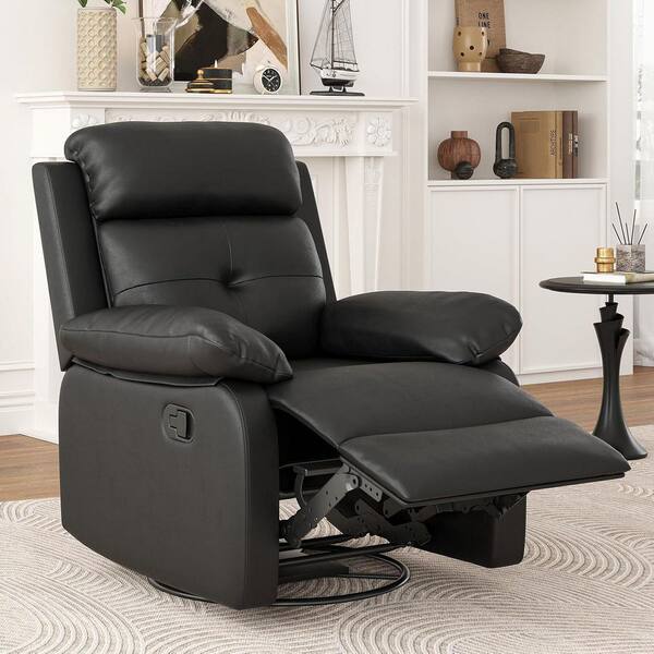 Lirago Black Foam Recliner with ‎Arm Rest and Cushion, Recliner Sofa for Living Room