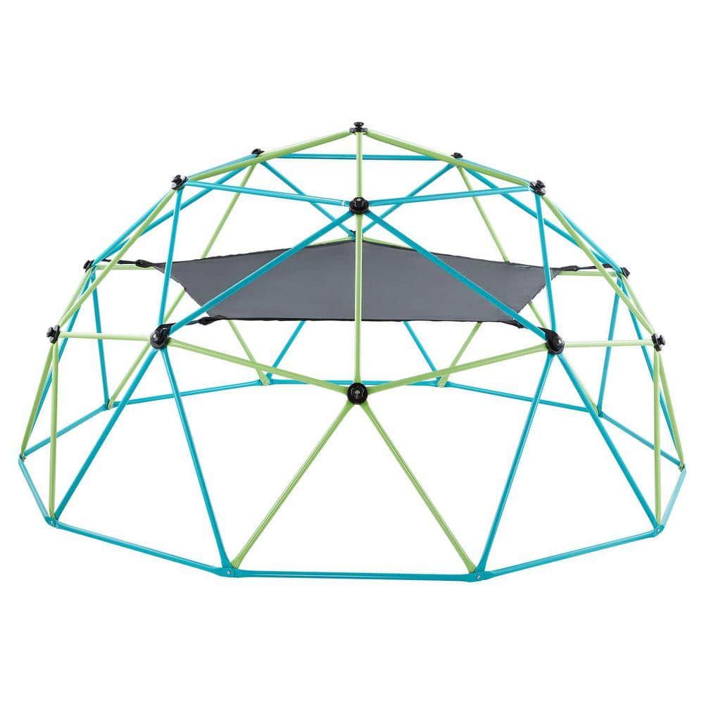 VEVOR Climbing Dome, 10 ft. Geometric Dome Climber with Swing and Hammock, 1000 lbs. Loading Kid's Jungle Gym Playground Blue (rS7giG0I5EEkevt)