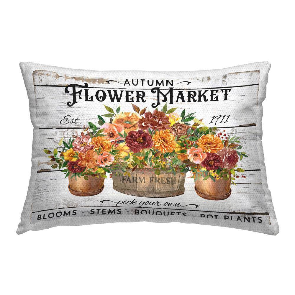 Autumn Flower Market Orange Rectangular Outdoor Throw Pillow price history on PriceWatchPro