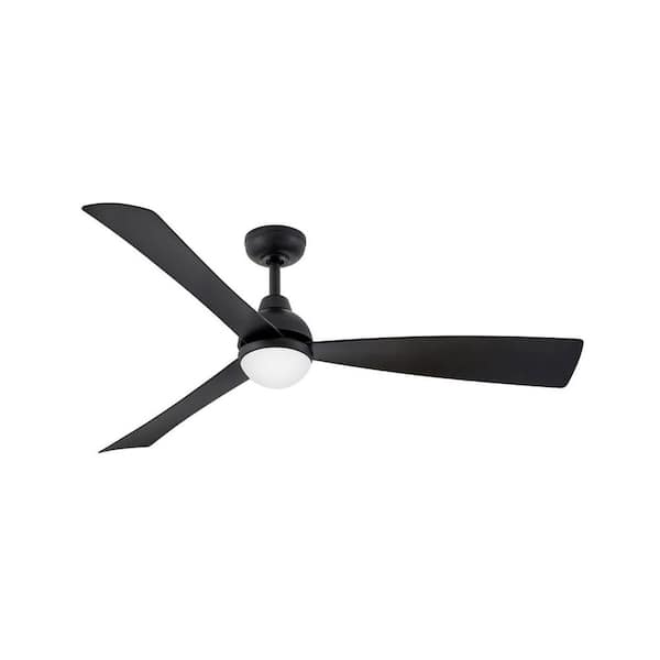 HINKLEY - UNA 56.0 in. Integrated LED Indoor/Outdoor Matte Black Ceiling Fan with Remote Control