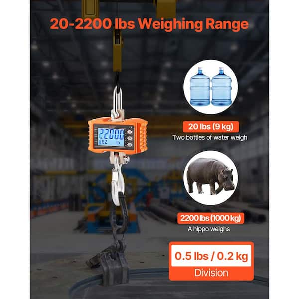 SKYSHALO Digital Crane Scale, 2200 lbs. /1000 kg, Industrial