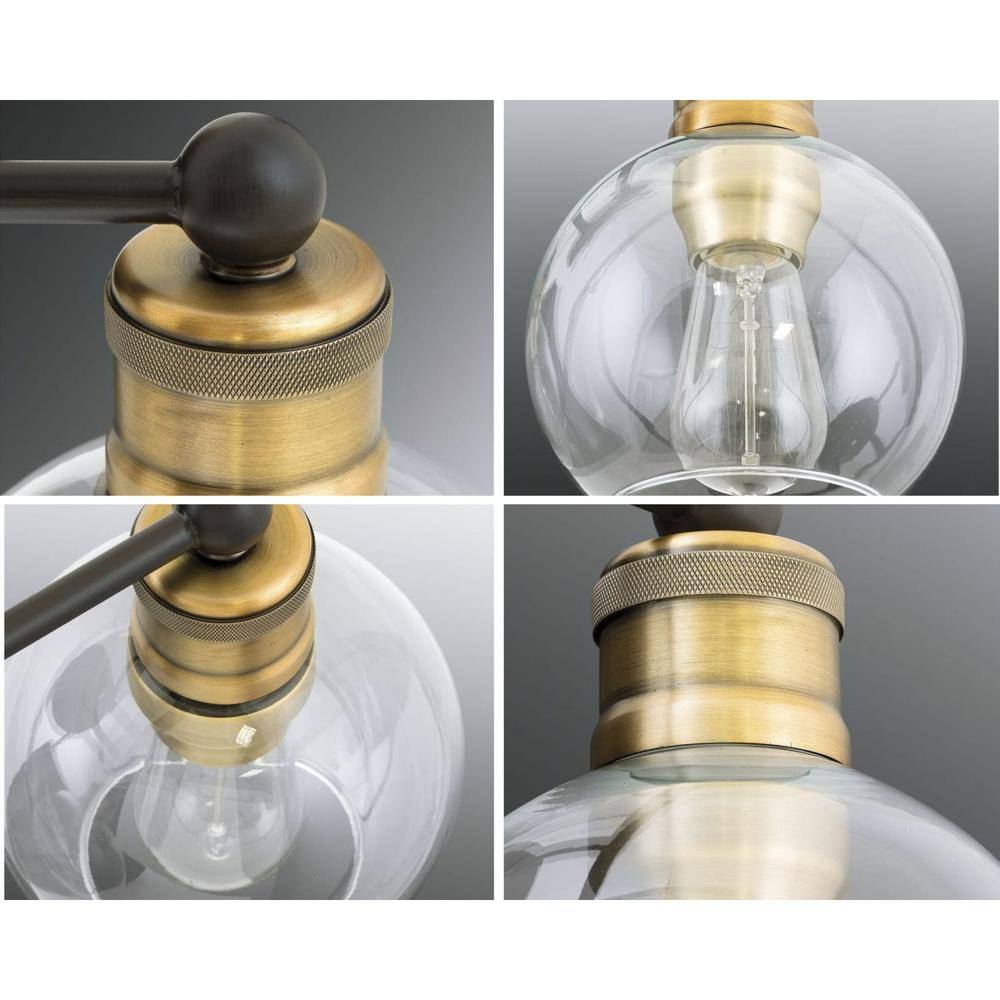 Hansford Antique Bronze and Brass 3-Light Vanity Fixture