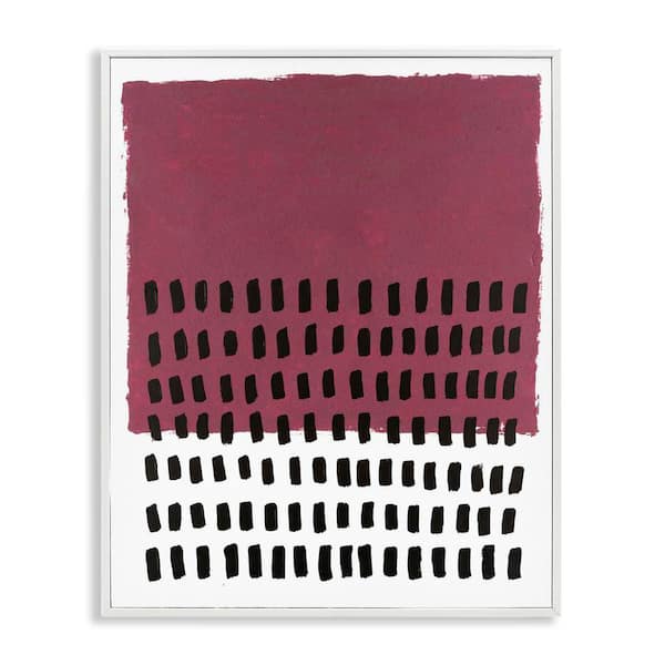 Stupell Industries Red Dotted Pattern by Michael Willett White Framed Abstract Giclee Art Print 14 in. x 11 in.