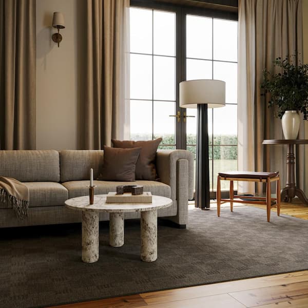 Nate Berkus x Rugs Walker Modern Checkered Washable Charcoal 8 ft. x 10 ft. Indoor Area Rug