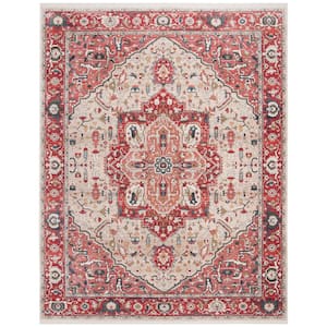Vintage Persian Red/Ivory 8 ft. x 10 ft. Oriental Area Rug