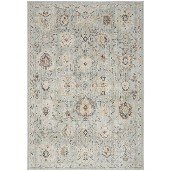 Nourison Oushak Home Mint 6 ft. x 9 ft. Floral Traditional Area Rug