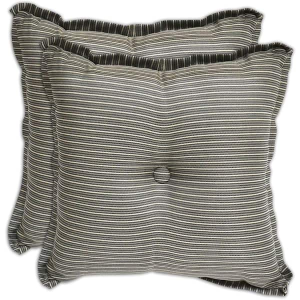 Plantation Patterns Black Textured Outdoor Throw Pillow (2-Pack)-DISCONTINUED