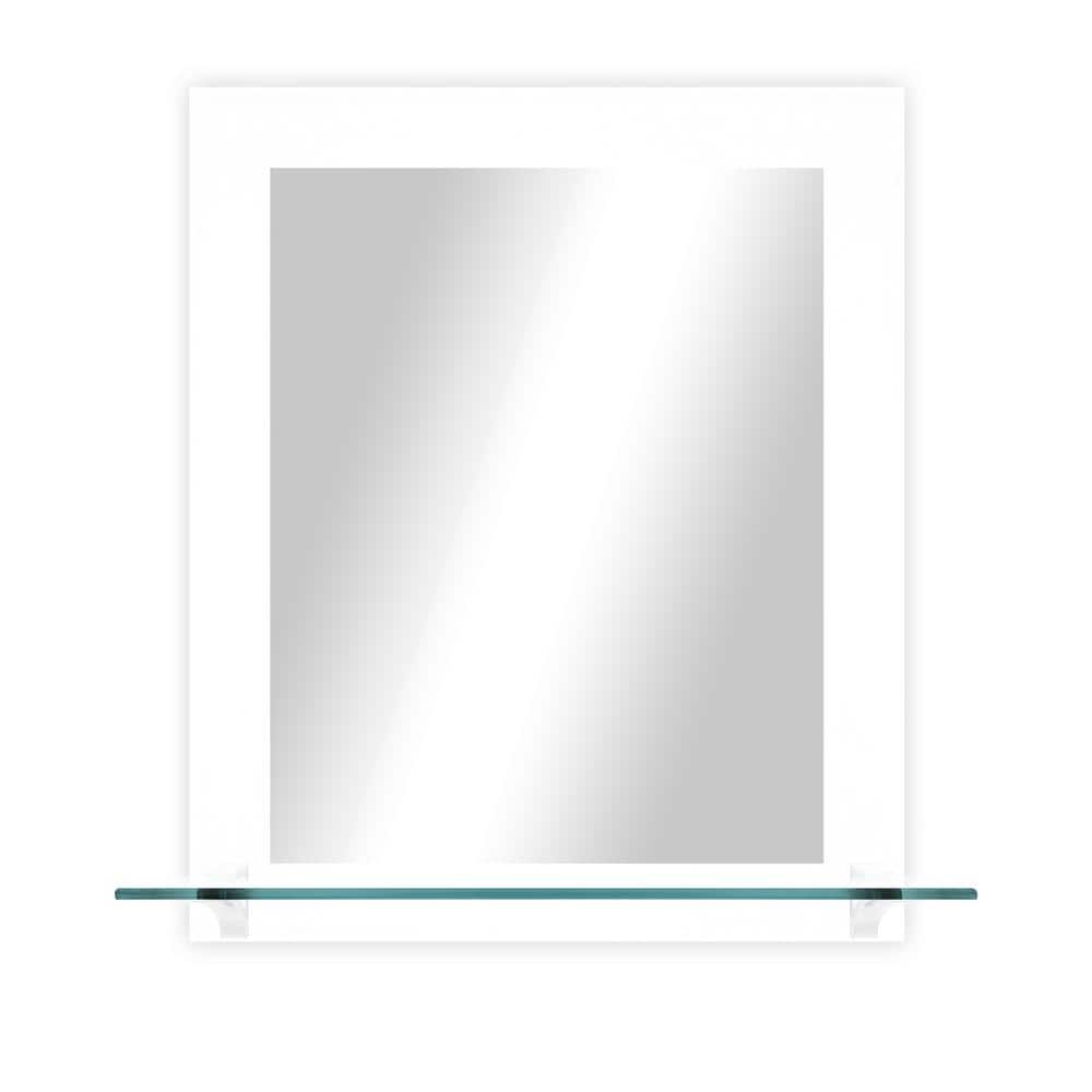 21.5 in. W x 25.5 in. H Rectangle White Vertical Mirror with Tempered Glass