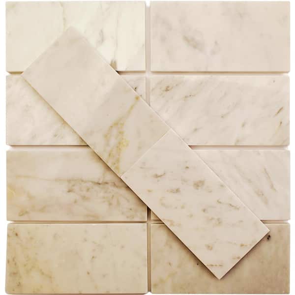 Ivy Hill Tile Crema Marfil 3 in. x 6 in. x 10 mm Marble Subway Wall Tile (40 pieces 5 sq. ft./Box)