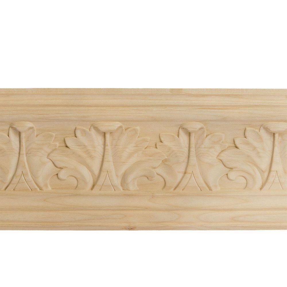 5 in. x 94-1/2 in. x 4-1/2 in. Unfinished Wood Maple Acanthus Leaf Carved Crown Moulding price history on PriceWatchPro
