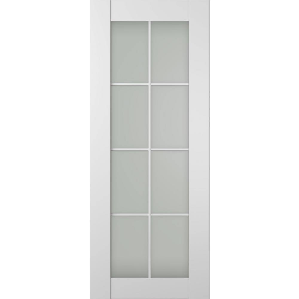 Smart Pro 8-Lite 36 in. x 84 in. No Bore Frosted Glass Polar White Composite Wood Interior Door Slab price history on PriceWatchPro