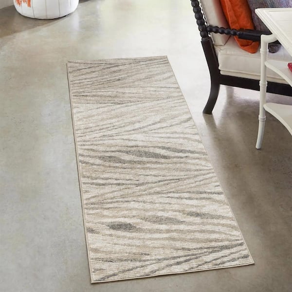 Winsor Harar Gray/Cream 3 ft. x 8 ft. Striped Indoor Runner Rug