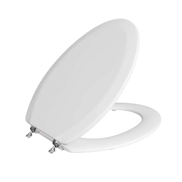 Elongated Front Toilet Seat in White