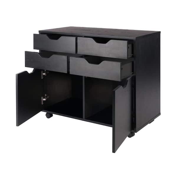 Halifax Black 2 Section Mobile Storage Cabinet 20622 - The Home Depot