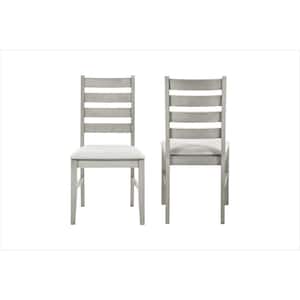 New Classic Furniture Pascal Driftwood Ladderback Dining Chair with Fabric Cushion (Set of 2)