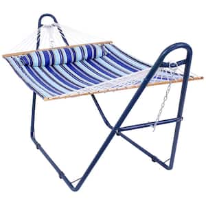 10.8 ft. L Quilted 2 Person Hammock with Universal Blue Steel Stand - Catalina Beach