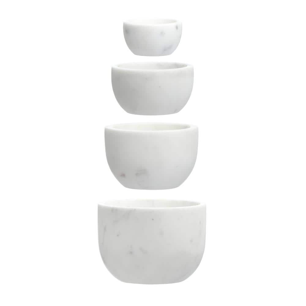 White Marble Stackable All-Purpose Serving Bowls Set of 4