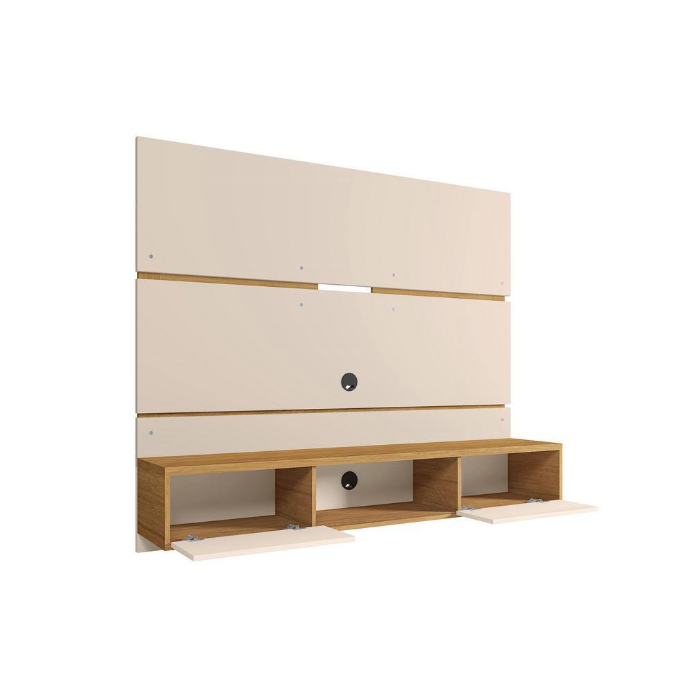 Off White and Cinnamon 68.9'' Floating Wood Entertainment Center
