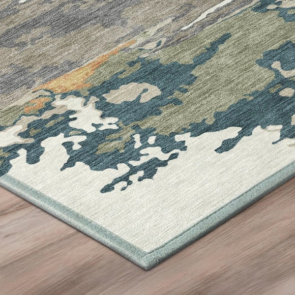 Chantille Machine Washable Indoor/Outdoor Abstract ACN2995 Taupe 8 ft. x 8 ft. Round Rug