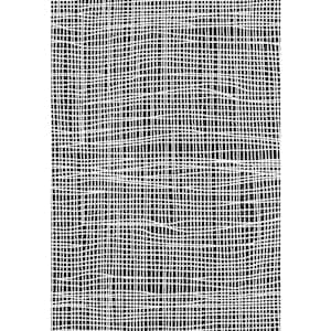 Verve Black/White 3 ft. 11 in. x 5 ft. 7 in. Geometric Polypropylene Area Rug