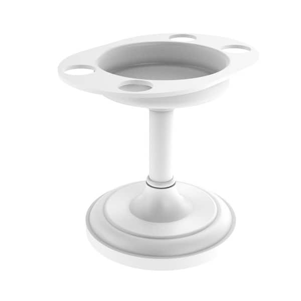 Allied Brass Vanity Top Tumbler and Toothbrush Holder in Matte White
