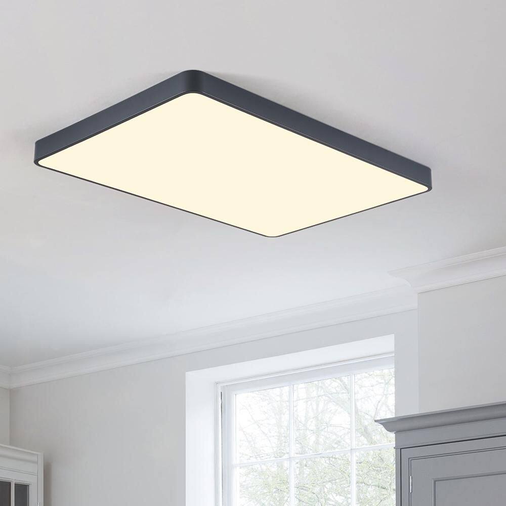 Lumin 34 in.W Matte Gray Integrated LED Flush Mount Ceiling Light with Adjustable CCT and Acrylic Diffuser for Bedroom price history on PriceWatchPro