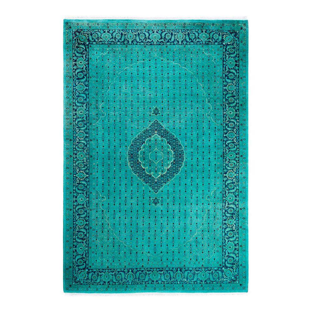 Overdyed Blue 6 ft. x 9 ft. Solid Wool Indoor Area Rug price history on PriceWatchPro