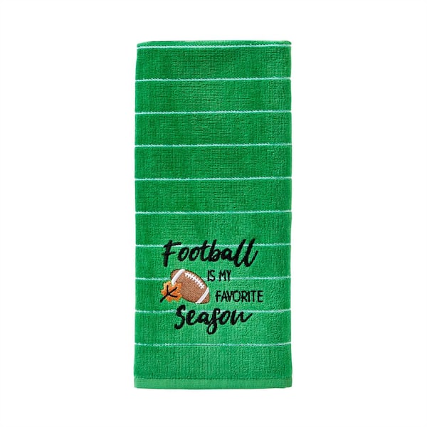 SKL Home Green Football Is Fav Season Hand Towel (2-Pack)