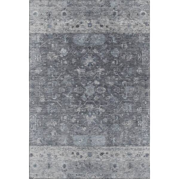 Mayfield Premium Machine Washable Abstract AMF2323 Gray 10 ft. x 14 ft. Area Rug