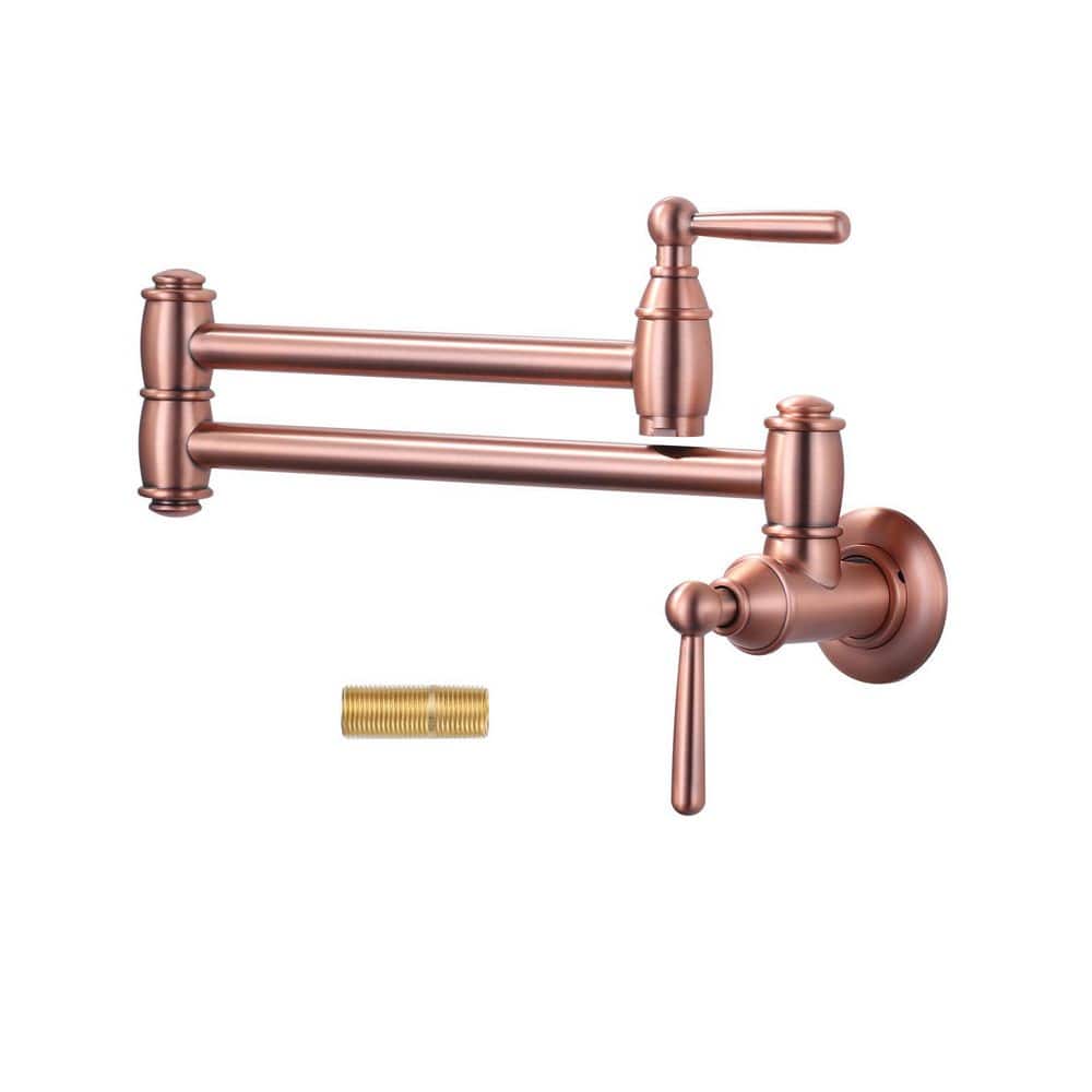 Stainless Steel Wall-Mounted Commercial Kitchen Faucet 360° Swivel for Sinks Coffee Bars in Copper price history on PriceWatchPro