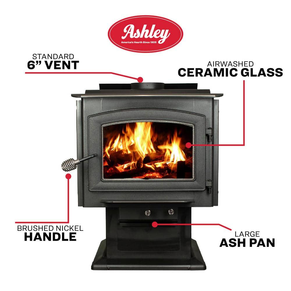 Ashley Hearth 3200 Sq Ft EPA Certified Large Pedestal Wood Stove with Blower