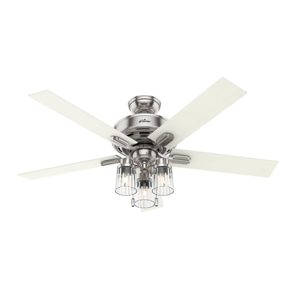 LED Indoor Brushed Nickel Ceiling Fan 