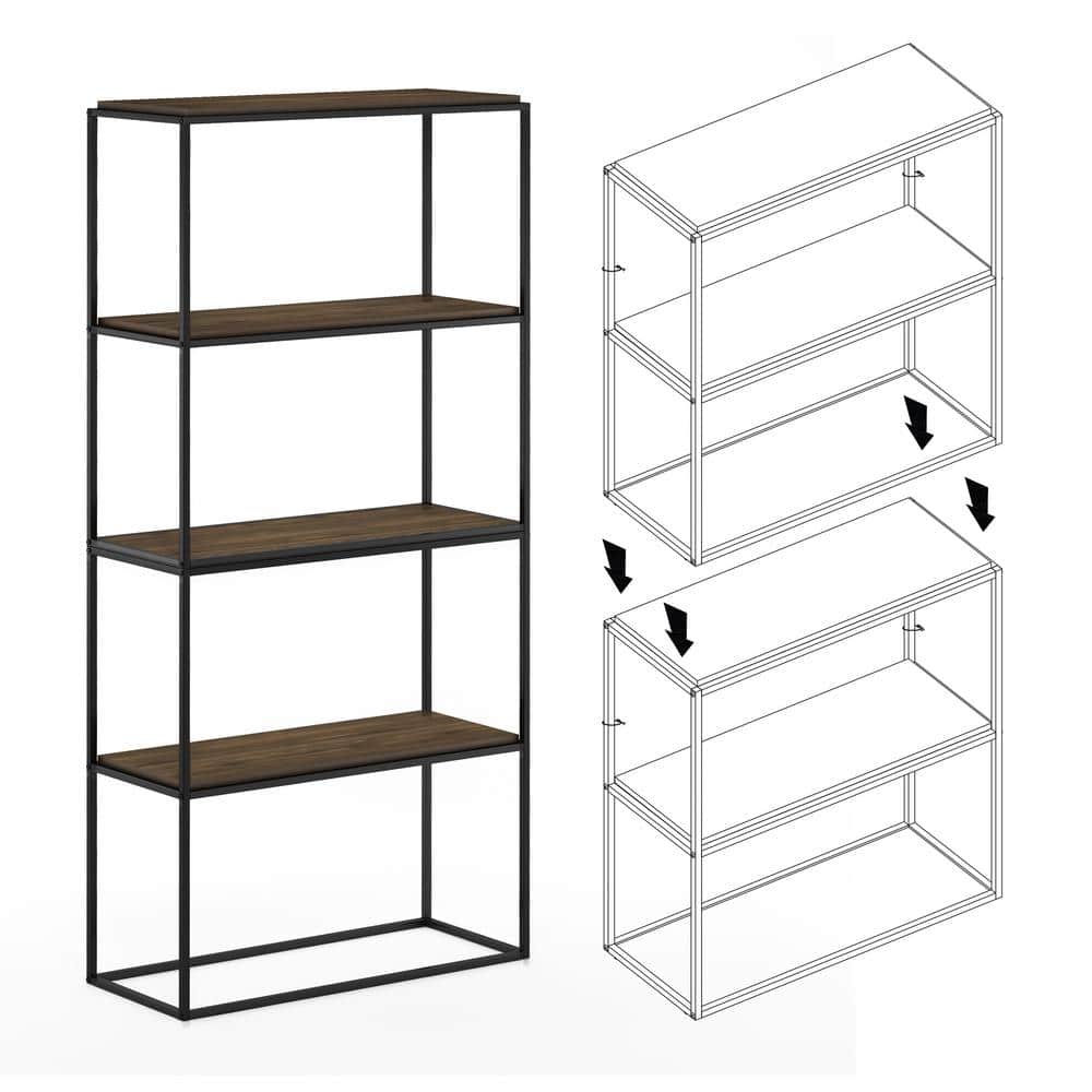 Moretti Columbia Walnut 2-Tier Modern Stackable Shelf