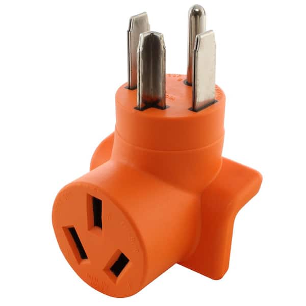 AC WORKS 30 Amp 4-Prong 14-30P Dryer Plug to 10-50R 50 Amp 125/250-Volt Welder Adapter