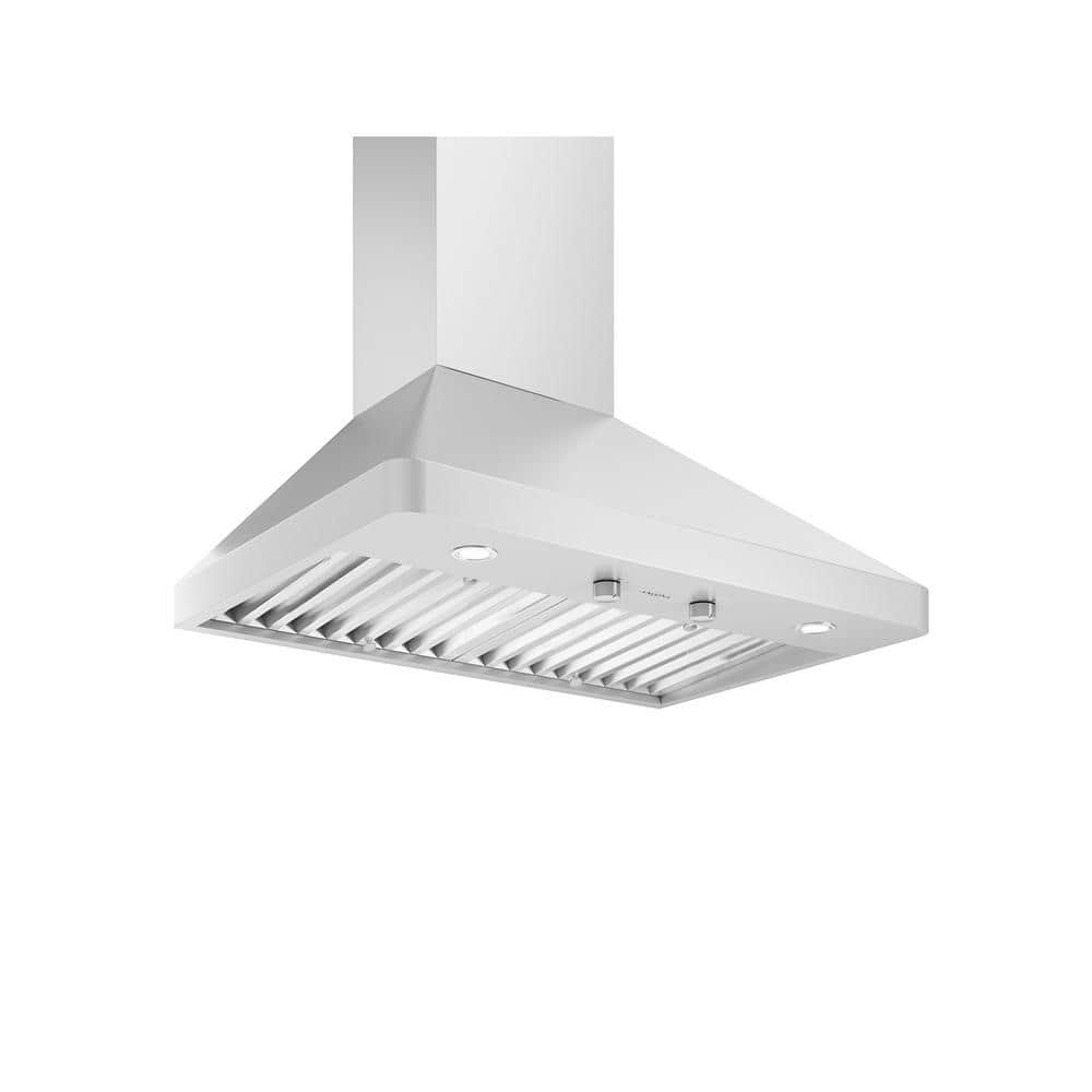 Galleria 30 in. 600 CFM Ducted Wall Mount Range Hood in Stainless Steel with LED Lighting and Permanent Filters -  Ancona, AN-1198