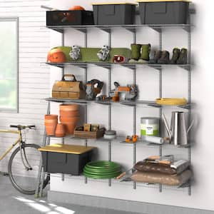 Max Load Garage 6 ft. x 16 in. Satin Chrome Ventilated Wire Shelf System