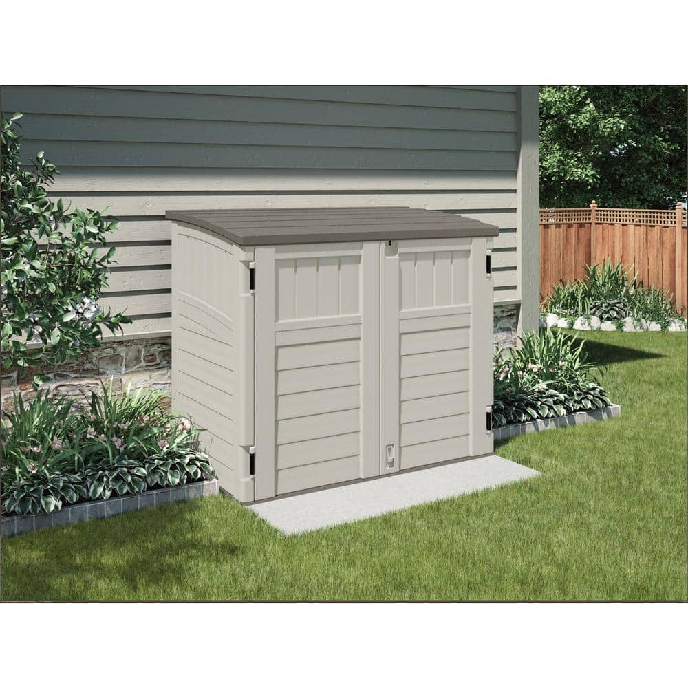 Suncast ft. in. x ft. in. x ft. 9.5 in. Resin Horizontal Storage  Shed BMS2500 The Home Depot