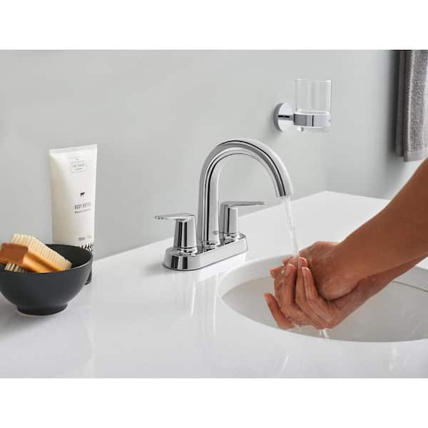 Veletto 4 in. Centerset 2-Handle High-Spout Bathroom Faucet in StarLight Chrome
