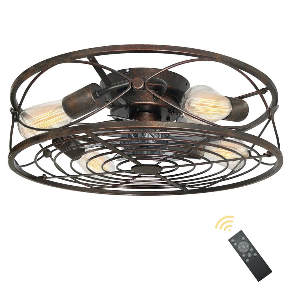 Cedar Hill 20 in. 4-Light Indoor Oil Rubbed Bronze Caged Ceiling