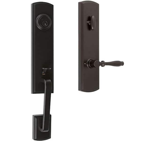 DELANEY HARDWARE Italian Collection Briona Single Cylinder Black Door Handleset with Sorado Interior Left-Hand