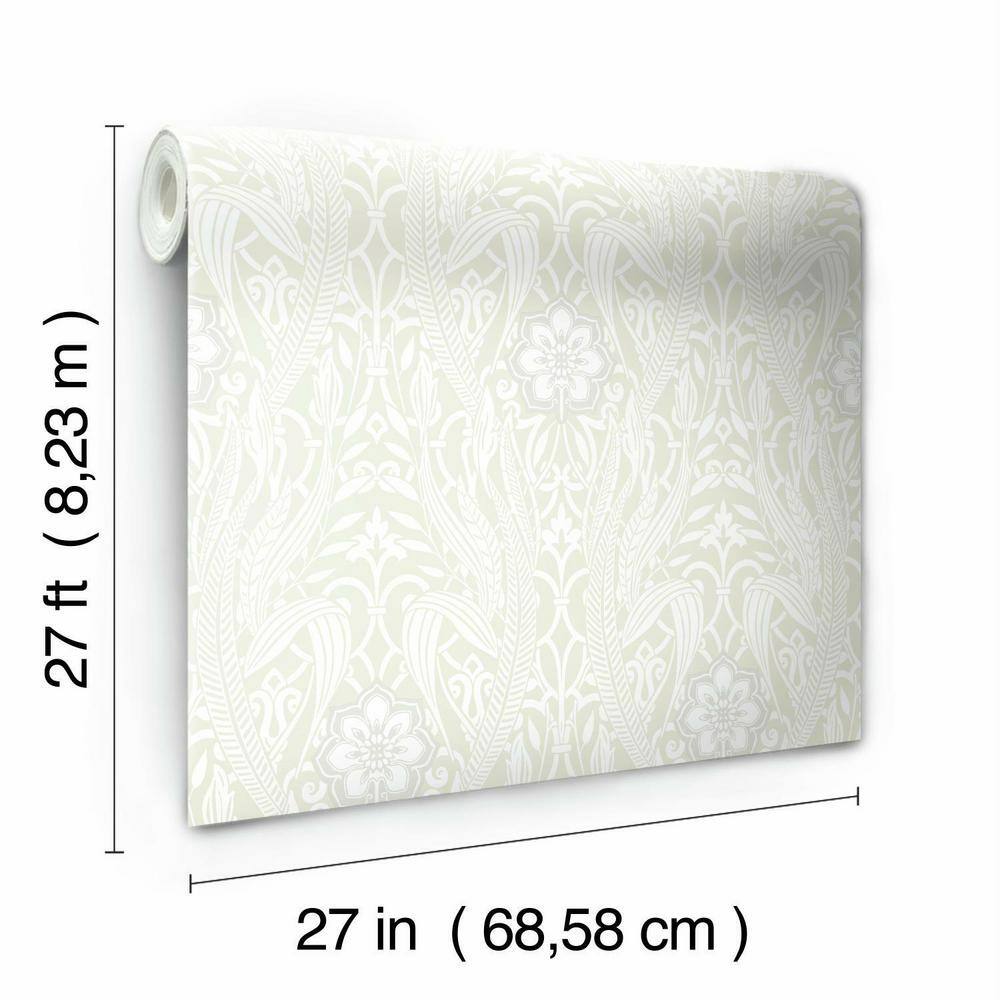 Gatsby Beige Damask Pre-pasted Washable Wallpaper Roll