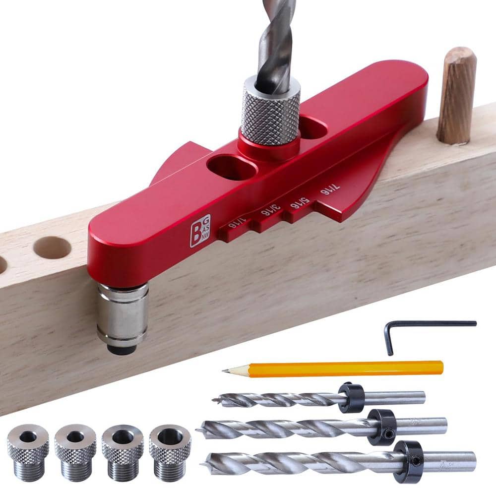 Drill Bit Stop Collar Set Doweling Jig Kit, Setting Tool for Straight Holes