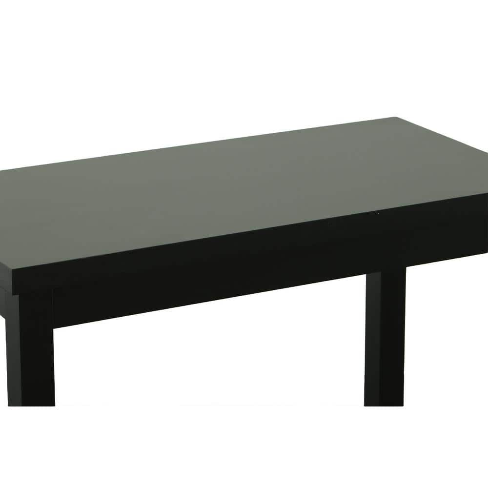 Antique Black Rectangular Wood Counter Height Bar Table