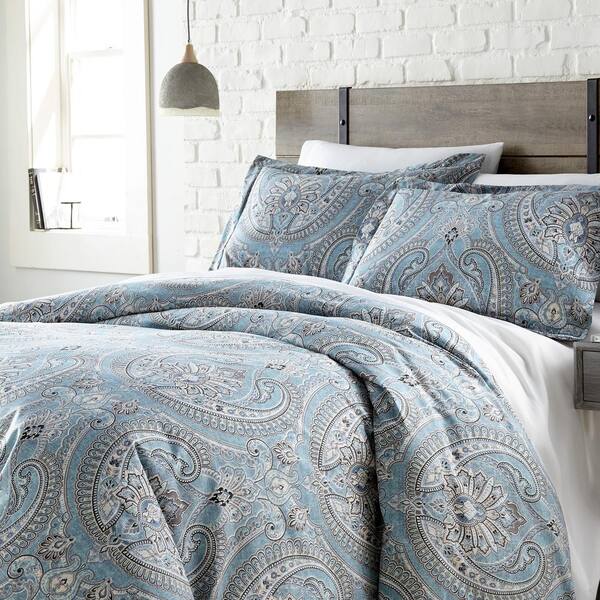 aqua paisley duvet cover