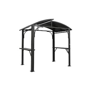 8 ft. x 5 ft. Hardtop Grill Gazebo with Double Roof, Permanent Sun ...