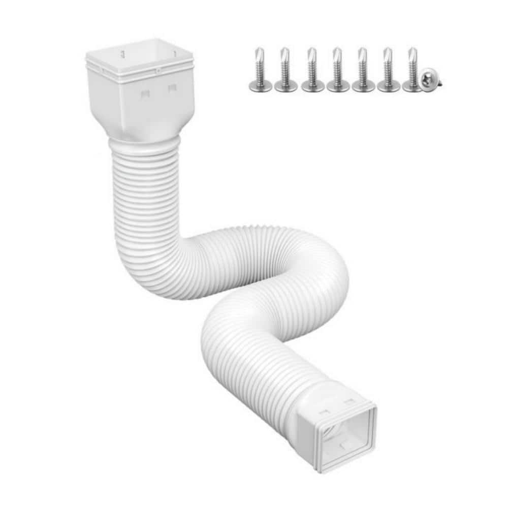 White Rain Gutter Downspout Extensions, Downspout Extender for Rainwater Dr