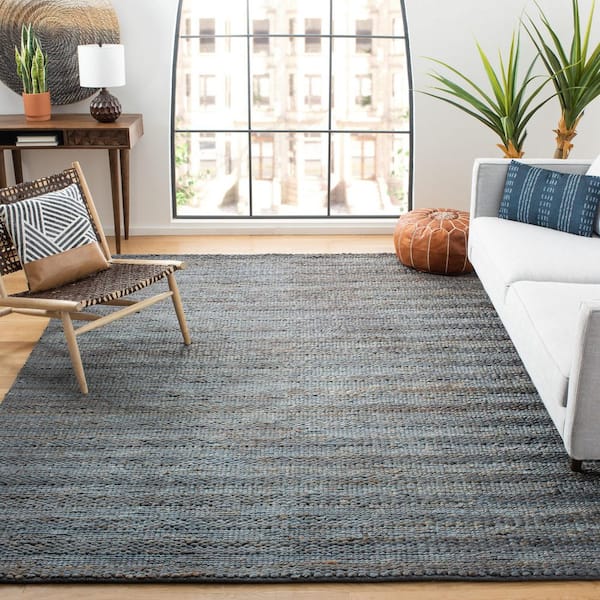 Natural Fiber 10 ft. x 14 ft. Gray Solid Color Area Rug