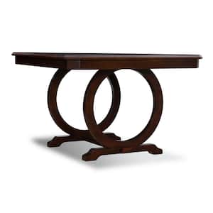 Brennan Cherry Brown Wood top 54 in. W Double Pedestal base Dining Table (Seats 4)